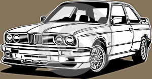 Classic vintage retro new custom sport car BMW 3