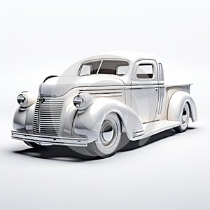 Classic Vintage White Chevy Pickup 3d Model For Download
