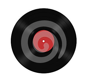 Classic vinyl record isolated on white