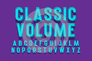 Classic volume isolated english alphabet. 3d letters retro font