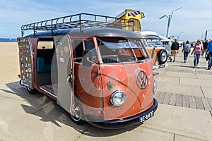 Classic VW kombi van at the beach
