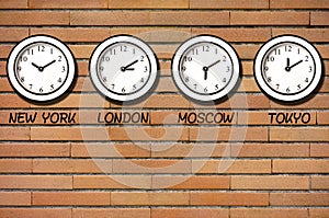 Classic Wall Bricks Clocks Clock Timezone