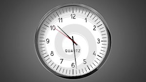 Classic wall clock on gray background - 10 to 11 o clock