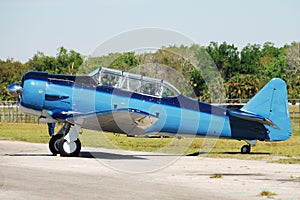 Classic wartime blue airplane