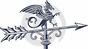 Classic Weather Vane, Directional Wind Indicator, vector design Generative AI