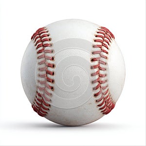 classic white baseball with red stitching