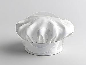 Classic White Chef Hat Isolated on White Background Professional Kitchen Apparel