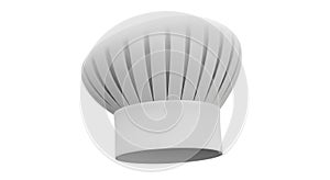 Classic white chef hat with pleated design and flat brim