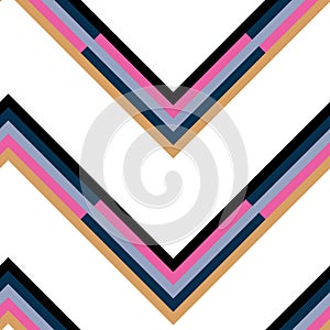 Classic white chevron shape seamless pattern print