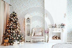 Classic white christmas interior