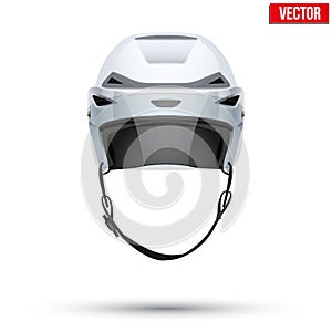 Classic white Ice Hockey Helmet with glass visor photo