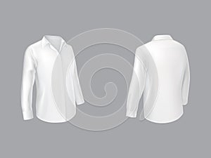 Classic white shirt two sides view vector