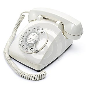 White telephone isolated on white