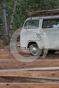 Classic white van - old van