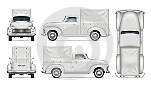 Classic white van vector mock-up