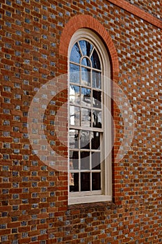 Classic White Window in Brick Facade