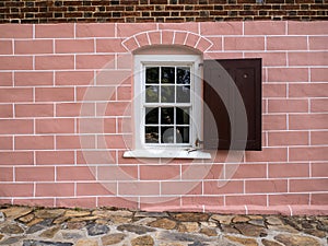 Classic Window and Shutter on Old Salem, North Carolina