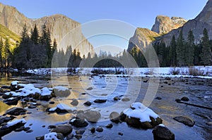 Classic winter Yosemite Valley View
