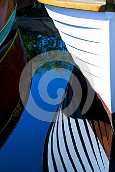 Classic Wood Boats Docked photo