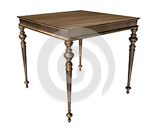 Classic Wood Table  3D Render