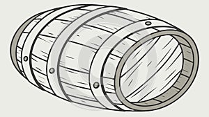 Classic Wooden Barrel, Storage and Traditional Craftsmanship, vector design Generative AI photo