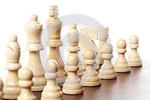 Classic Wooden Chessboard with Chess Pieces