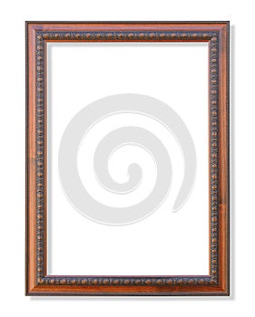 Classic wooden frame isolated on white