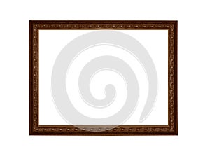 Classic wooden frame isolated on white