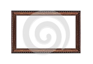 Classic wooden frame isolated on white