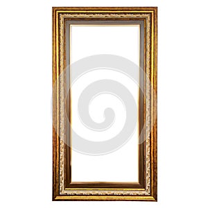 Classic wooden frame isolated on white