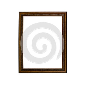 Classic wooden frame isolated on white