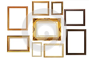 Classic wooden frame isolated on white