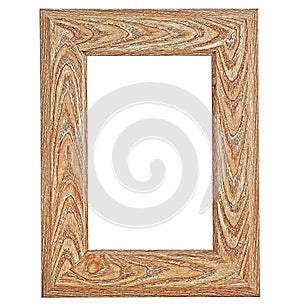 Classic wooden frame isolated on white background