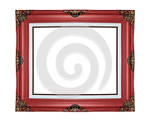 Classic wooden frame isolated on white background