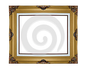 Classic wooden frame isolated on white background