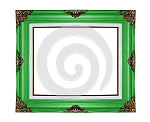 Classic wooden frame isolated on white background