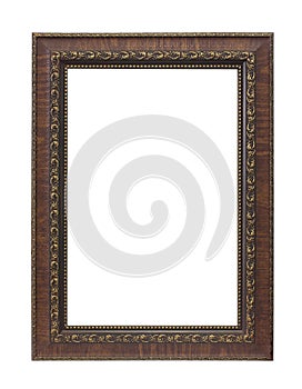 Classic wooden frame isolated on white background