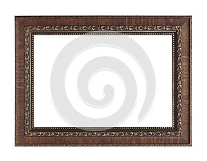 Classic wooden frame isolated on white background