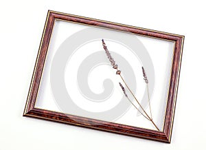 Classic wooden frame, vintage frame isolated on white background, with clipping path