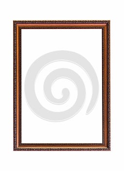 Classic wooden frame on white