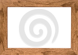 A classic  wooden frame on white background. Add your photo.