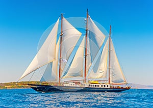 Classic wooden sailing boat