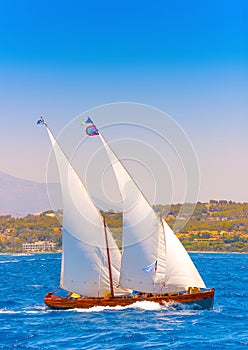 Classic wooden sailing boat