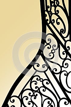 Classic wrought iron stair railing