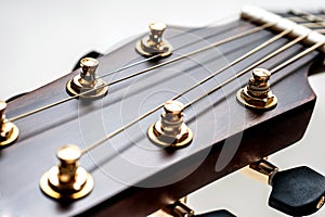 Classical acoustic guitar closeup