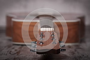 Classical acoustic guitar with fingerboard photo