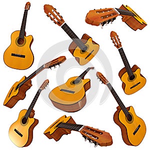 Classical acoustic guitar. Set