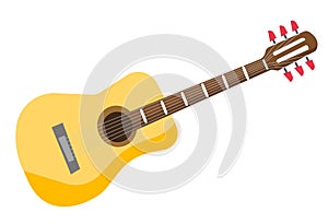 Classical acoustic guitar vector illustration.