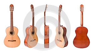 Classical acoustic guitars set photo