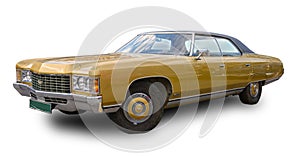 Classical American car 1971 Chevrolet Caprice. White backround photo